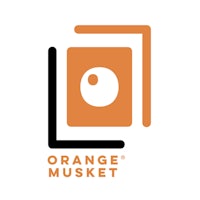 the orange musket logo on a white background